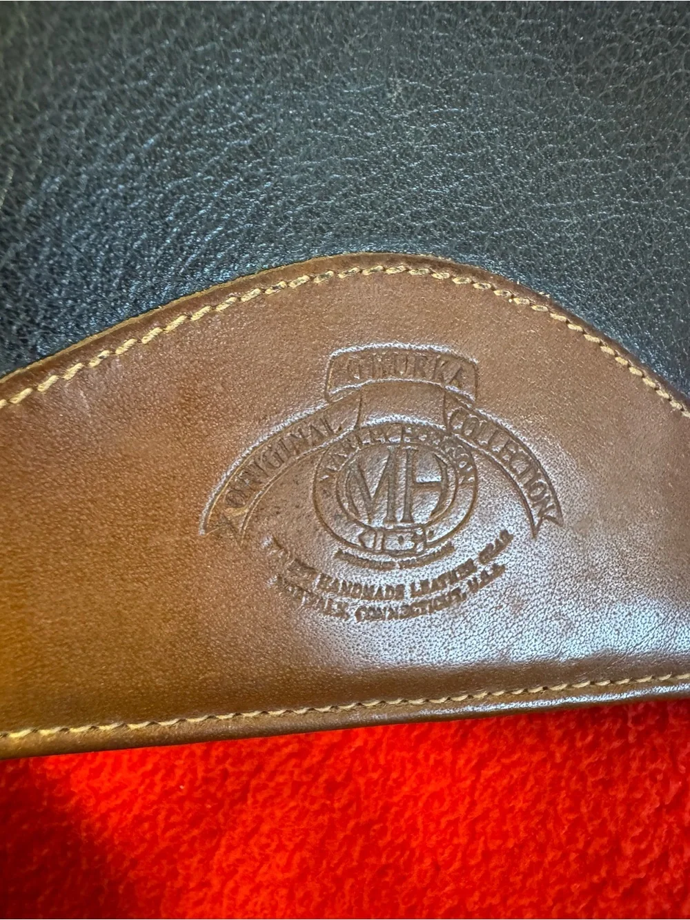 GHURKA Marley Hodgson Original Collection Bifold Wallet Navy /Brown Leather VTG
